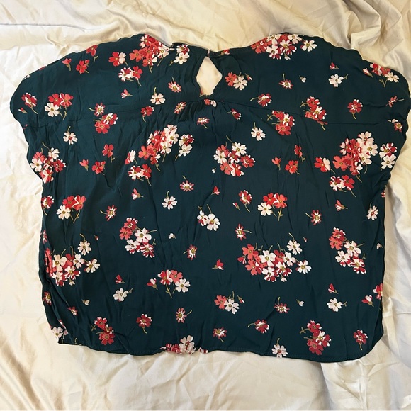 Madewell Floral Blouse - Green and Red - Picture 2 of 5